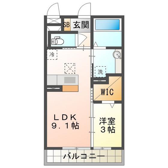 グランドネーフルときわ(1LDK/1階)の間取り写真
