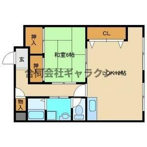 プレアール吹田サウス(1LDK/2階)の間取り写真