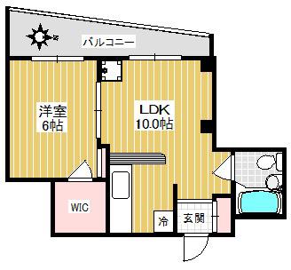 ソマール西竹ノ塚(1LDK/4階)の間取り写真