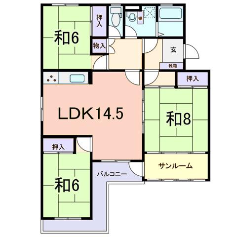 J-018(3LDK/2階)の間取り写真