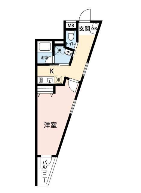 BCASA-R (1K/3階)の間取り写真