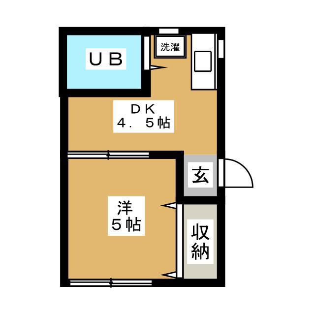 ハマヅメハイム(1DK/2階)の間取り写真