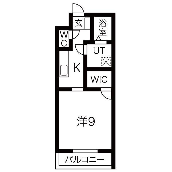 PERLE BLANC南荒子 (1K/2階)の間取り写真