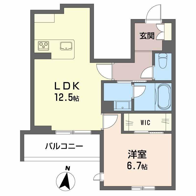 インセプション(1LDK/2階)の間取り写真