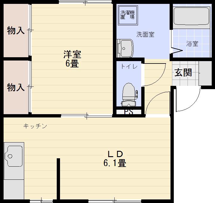セジュール秋桜(1LDK/1階)の間取り写真