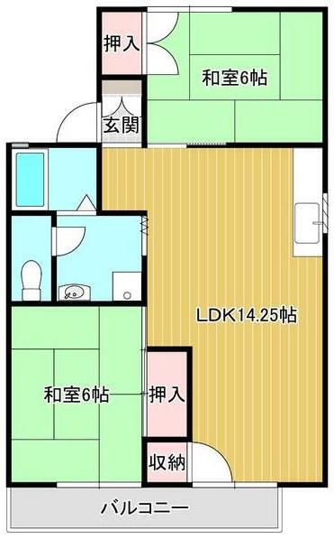 ハイツラポール(2LDK/2階)の間取り写真