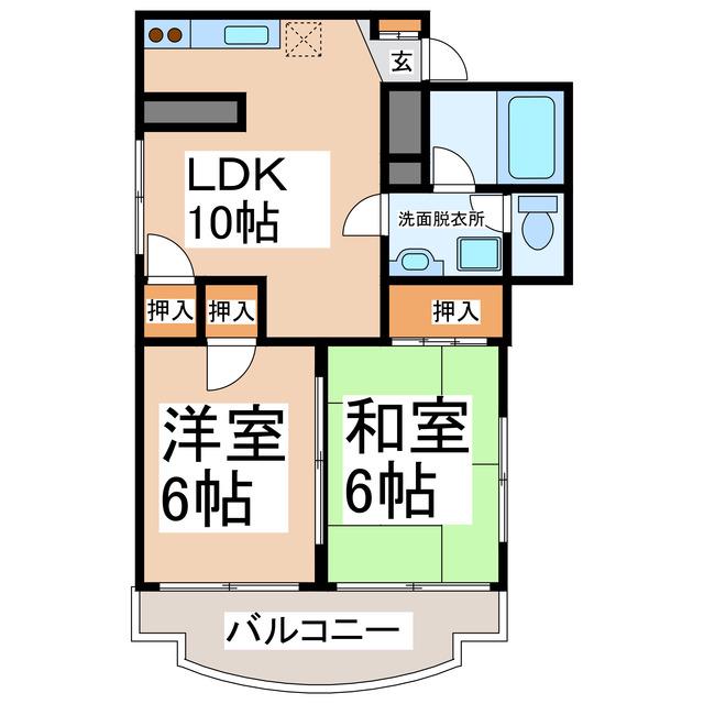 マイハーバー坂本(2LDK/6階)の間取り写真