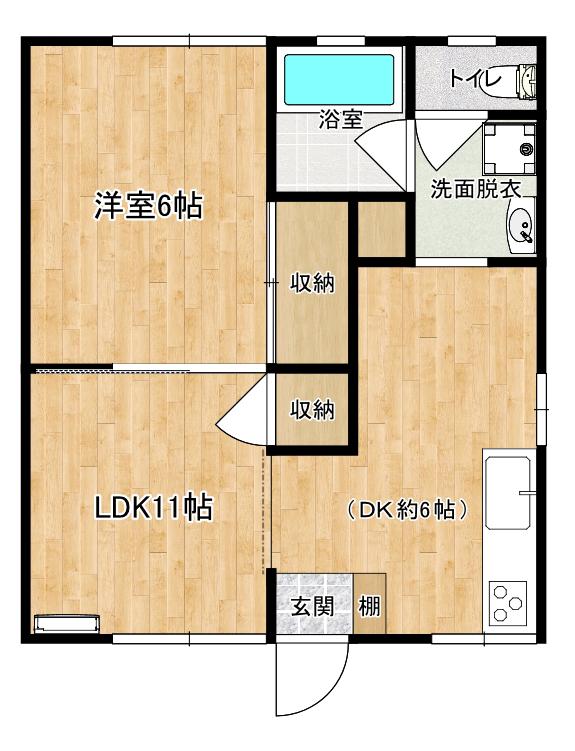 アビタシオンビシュー(1LDK/1階)の間取り写真