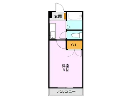 コーポ二三大二(1K/3階)の間取り写真