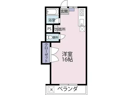 サンハイツ(ワンルーム/3階)の間取り写真