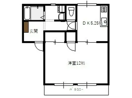 ディアス梶山(1DK/1階)の間取り写真