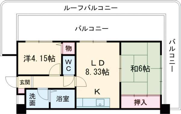 メゾンセルベイル(2DK/5階)の間取り写真