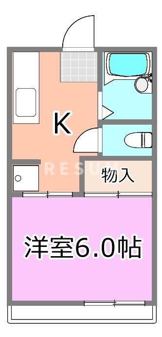 にふてぃはうす89(1K/2階)の間取り写真
