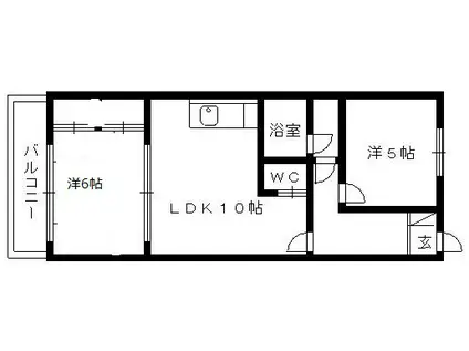 ネットプラスビル(2LDK/5階)の間取り写真