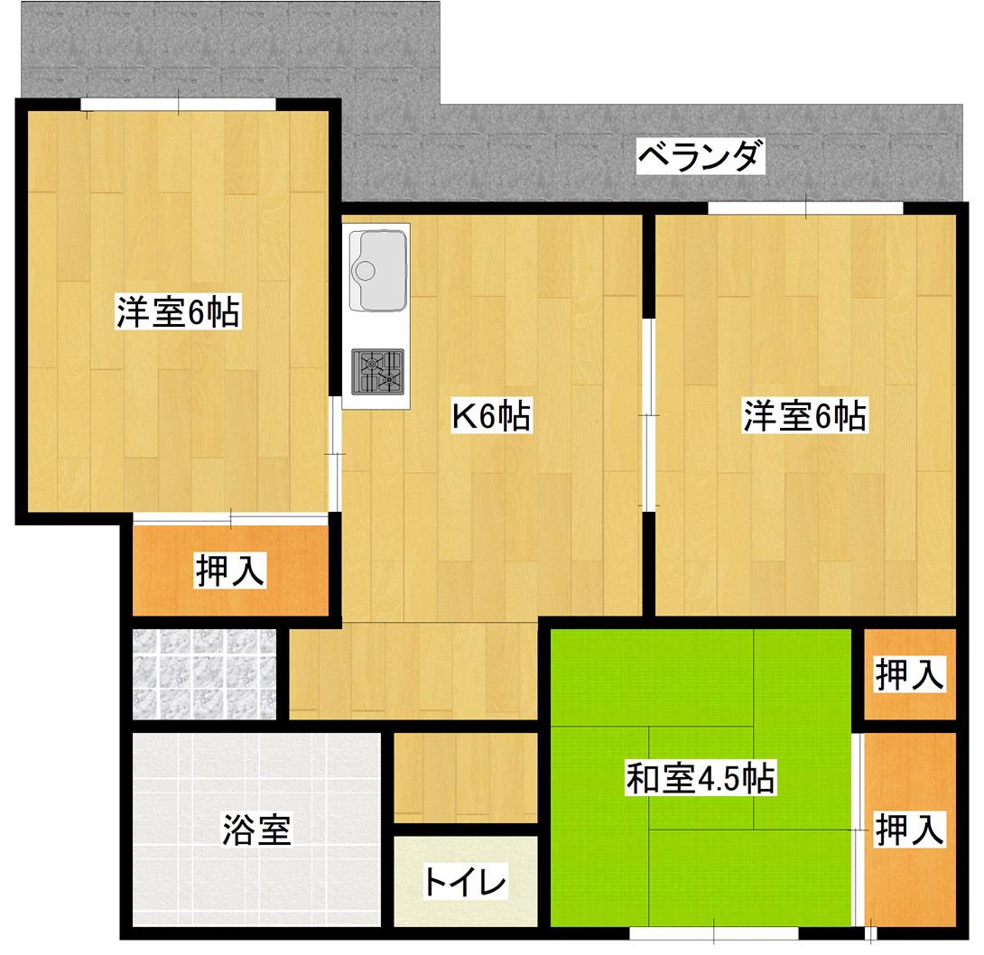 クレメント佐野(3K/1階)の間取り写真