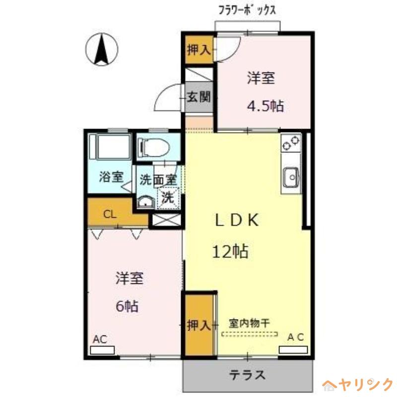 ホワイトコーポアサイII(2LDK/1階)の間取り写真