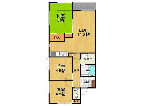 コート池尻(3LDK/2階)の間取り写真