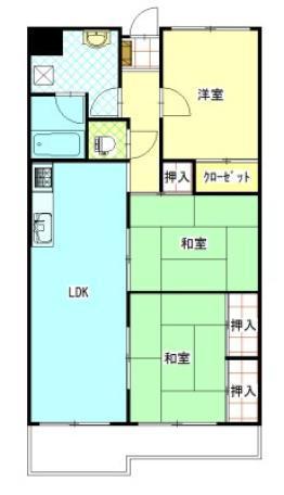 グランフォーレ庭瀬(3LDK/1階)の間取り写真