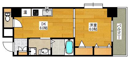 シーナリー江坂(1DK/7階)の間取り写真