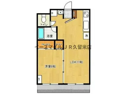 パラッツォ櫛原(1LDK/3階)の間取り写真