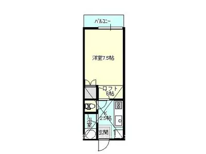 ハイツ月岡 A棟(1K/2階)の間取り写真