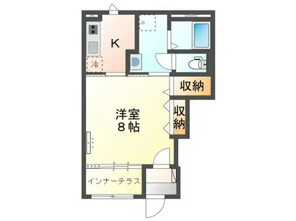 TAKEーG(1K/1階)の間取り写真