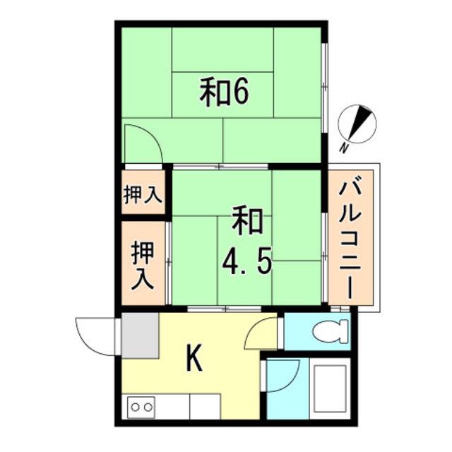 圭マンション(2DK/3階)の間取り写真