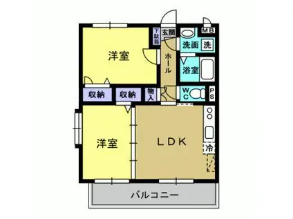 セトルII(2DK/3階)の間取り写真