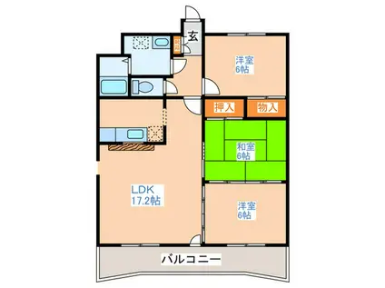イーストセンタービル(3LDK/3階)の間取り写真