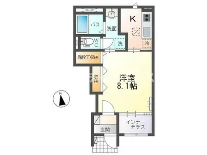 マージュ(1K/1階)の間取り写真