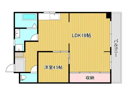 ファーストライフ大手町(1LDK/2階)の間取り写真