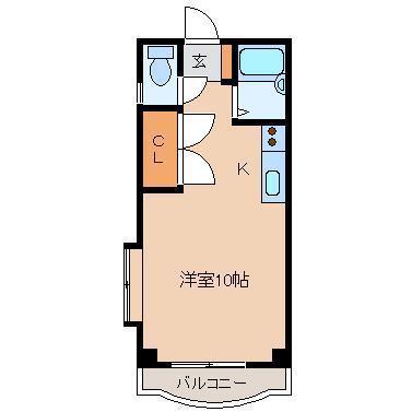 シャボンドール大工町(ワンルーム/2階)の間取り写真