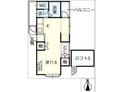 コーポほら貝(ワンルーム/2階)の間取り写真