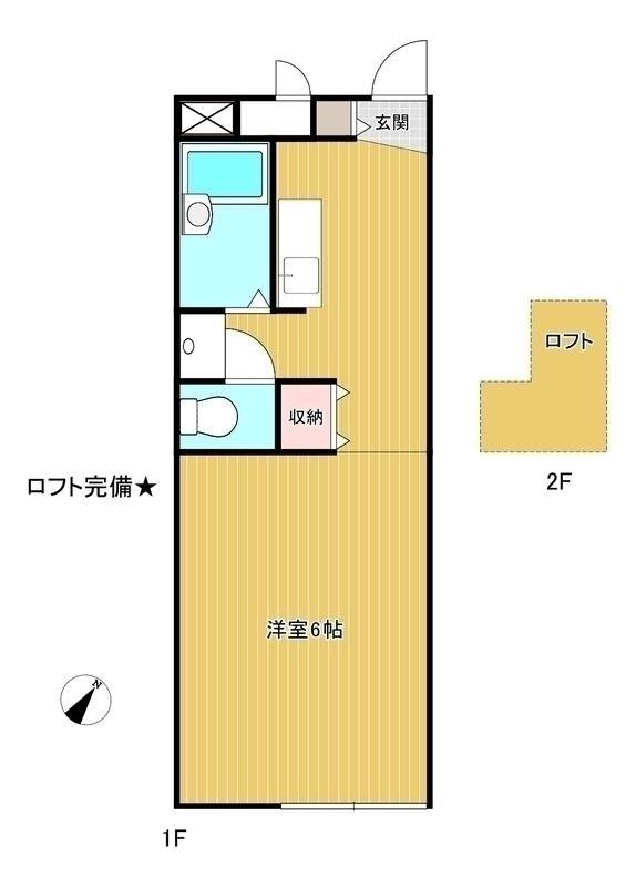 西岡崎駅前アール(1K/2階)の間取り写真