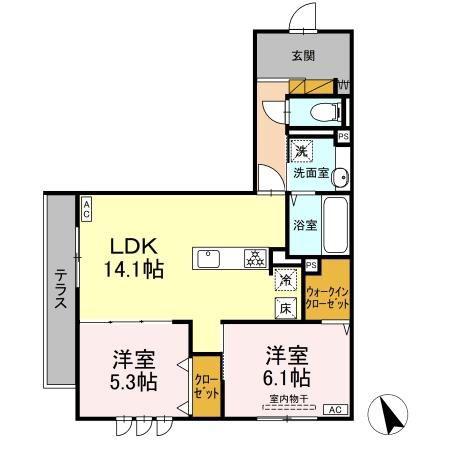 DS LIEN D(2LDK/1階)の間取り写真