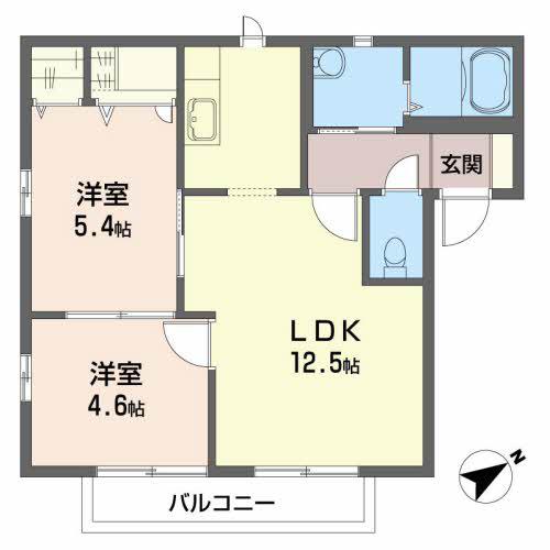 ヌーヴェルコート(2LDK/2階)の間取り写真