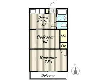 佐伯マンション(2DK/1階)の間取り写真