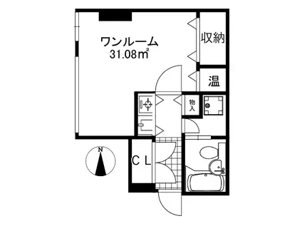 ハウゼ・ケイ魚崎(1K/4階)の間取り写真