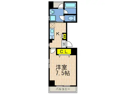 バンブーハウス(1K/2階)の間取り写真