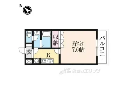 アビエスⅠ(1K/2階)の間取り写真