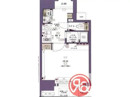 ミラージュパレス本町東レジデンス(1K/12階)の間取り写真