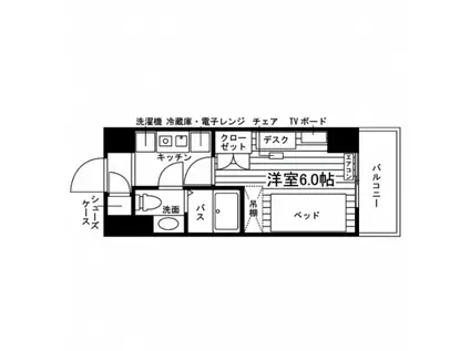 学生会館 THE PARK HIVE京都山ノ内御池(1K/7階)の間取り写真