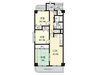 ブリッジフィールド(3LDK/4階)の間取り写真