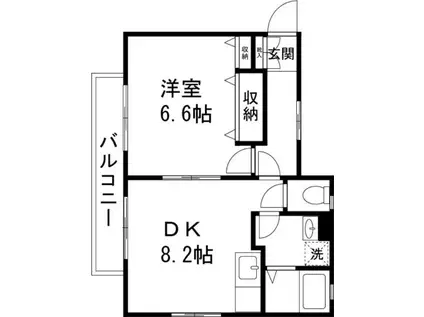 メゾン千草(1LDK/1階)の間取り写真