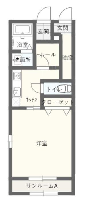 HAIコーポ英(1K/1階)の間取り写真