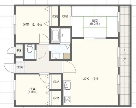 COZY COURT M(3LDK/2階)の間取り写真