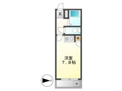 ハイツシャトー(ワンルーム/2階)の間取り写真