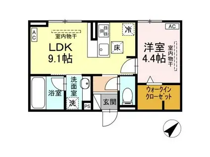 ノブレス(1LDK/1階)の間取り写真