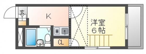 ONE MAISON 東霞町(1K/1階)の間取り写真