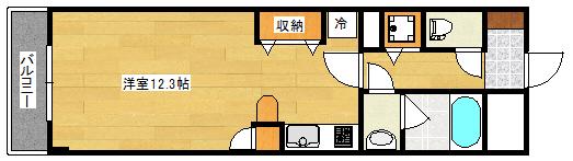 ジャルダン並木(ワンルーム/6階)の間取り写真